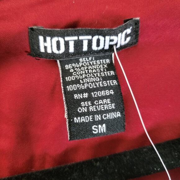 Hot Topic Red Velvet Bell Sleeve Dress – Size Small NWT Romantic Gothic Witchy - Picture 6 of 14